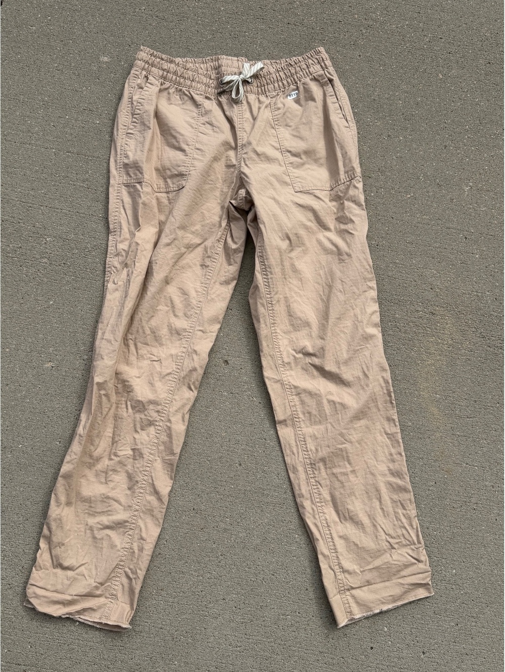 Vuori Women's Beige Organic Cotton Drawstring Casual Pants Size S